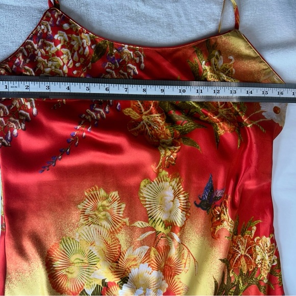 Natori Silk Slip Casual Fancy Tank Sleeveless Boho Japanese Bright Color Dress - Picture 16 of 16